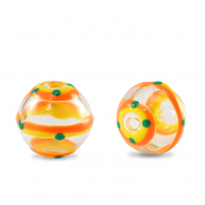 Handgeschilderde glaskralen 14mm Transparent-yellow orange