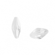 Kralen van acryl oval facet geslepen Transparent