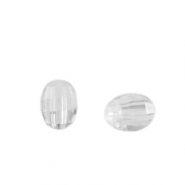 Kralen van acryl oval facet geslepen Transparent