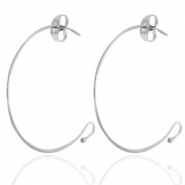 Oorbellen van Stainless steel Roestvrij staal (RVS) Zilver