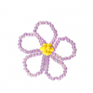 Hangers van facet flower Purple-yellow