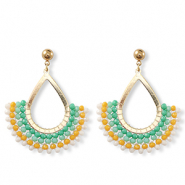 Oorbellen van facet drop Gold-multicolour