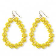 Oorbellen van facet drop Gold-yellow