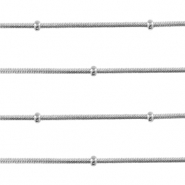 Benodigdheden van Stainless steel Roestvrij staal (RVS) jasseron snake chain met balletjes Silver