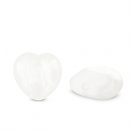Kralen natuursteen melkkwarts heart White crystal