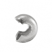 Benodigdheden van Stainless steel Roestvrij staal (RVS) knijpkraal verbergers 4mm Silver