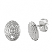 Oorbellen van Stainless steel Roestvrij staal (RVS) Silver