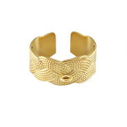 Ringen van Stainless steel Roestvrij staal (RVS)  met oogje Goud