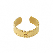 Ringen van Stainless steel Roestvrij staal (RVS)  met oogje Goud