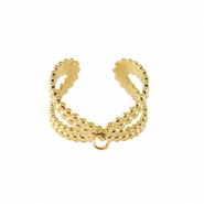 Ringen van Stainless steel Roestvrij staal (RVS)  met oogje Goud