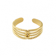 Ringen van Stainless steel Roestvrij staal (RVS)  met oogje Goud