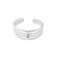 Ringen van Stainless steel Roestvrij staal (RVS)  met oogje Zilver