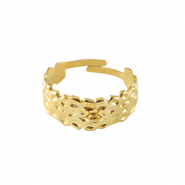 Ringen van Stainless steel Roestvrij staal (RVS)  met oogje Goud