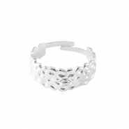Ringen van Stainless steel Roestvrij staal (RVS)  met oogje Zilver