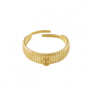 Ringen van Stainless steel Roestvrij staal (RVS)  met oogje Goud