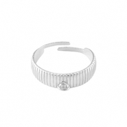 Ringen van Stainless steel Roestvrij staal (RVS)  met oogje Zilver