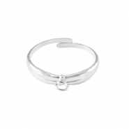 Ringen van Stainless steel Roestvrij staal (RVS)  met oogje Zilver