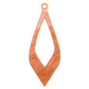 Hangers van resin Coral red