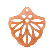 Hangers van resin Coral red