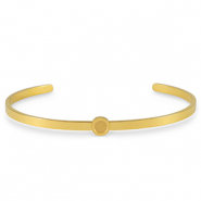 Birthstone bangle met setting Stainless Steel (RVS) voor SS16 flat back Gold