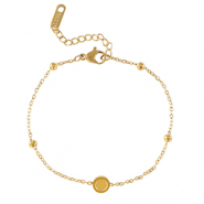 Birthstone armband met setting Stainless Steel (RVS) voor SS16 flat back Gold