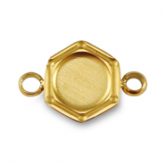 Birthstone bedel met setting Stainless Steel (RVS) voor SS16 flat back Gold