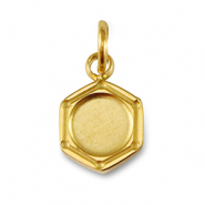 Birthstone bedel met setting Stainless Steel (RVS) voor SS16 flat back Gold