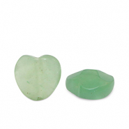 Kralen natuursteen Melkkwarts heart Green