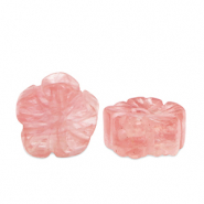 Kralen natuursteen glas flower Pink