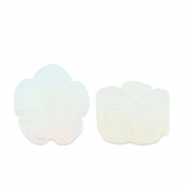 Kralen natuursteen glas flower Transparent white