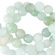 Kralen natuursteen chalcedoon (kwarts) 4mm facet geslepen Turquoise blue