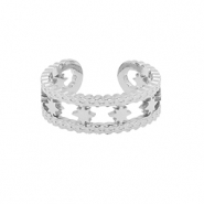 Ringen van Stainless steel Roestvrij staal (RVS) star Zilver