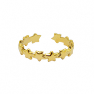 Ringen van Stainless steel Roestvrij staal (RVS) star Goud