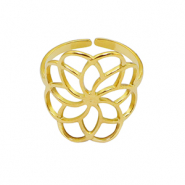 Ringen van Stainless steel Roestvrij staal (RVS) flower Goud