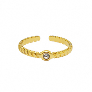 Ringen van Stainless steel Roestvrij staal (RVS) crystal Goud