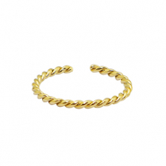 Ringen van Stainless steel Roestvrij staal (RVS) twist Goud