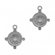 Bedels van Stainless steel Roestvrij staal (RVS) compass Antiek zilver
