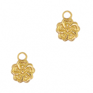 Bedels van Stainless steel Roestvrij staal (RVS) flower Goud
