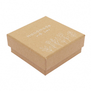 (Cadeau) doosje voor sieraden "handmade with love"&nbsp;bloemen Brown