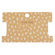 Kaartjes voor sieraden "for you" hartjes Brown