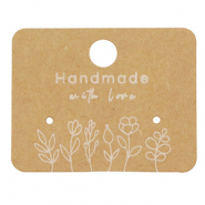 Kaartjes voor sieraden "handmade with love" bloemen Brown