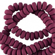 Polymeer kraal rondelle 7mm Port red