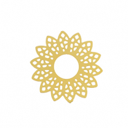 Bedels van Stainless steel Roestvrij staal (RVS) bohemian flower Gold