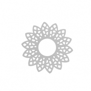 Bedels van Stainless steel Roestvrij staal (RVS) bohemian flower Silver