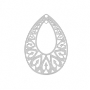 Bedels van Stainless steel Roestvrij staal (RVS) bohemian drop Silver