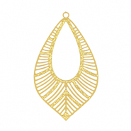 Bedels van Stainless steel Roestvrij staal (RVS) bohemian leaf Gold