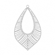 Bedels van Stainless steel Roestvrij staal (RVS) bohemian leaf Silver
