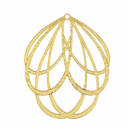 Bedels van Stainless steel Roestvrij staal (RVS) bohemian flower Gold
