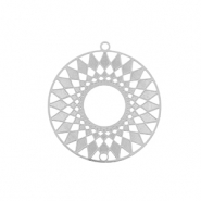 Bedels van Stainless steel Roestvrij staal (RVS) bohemian 25mm Silver