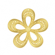 Bedels van Stainless steel Roestvrij staal (RVS) bohemian flower Gold